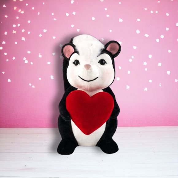 12.5" Cupid's Valentine Smiling Skunk w/Heart