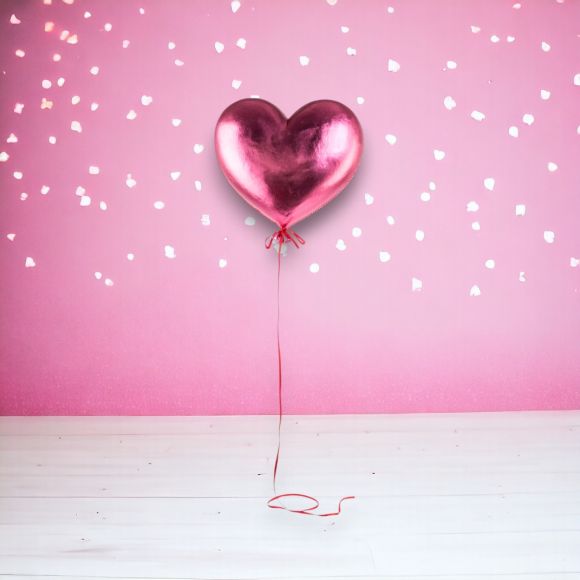14" Cupid's Valentine Pink Hanging Heart