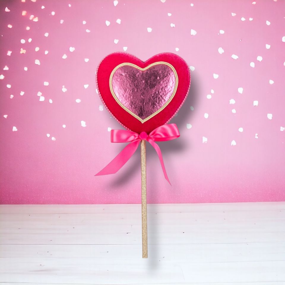16" Cupid's Valentine Pink Heart Pick