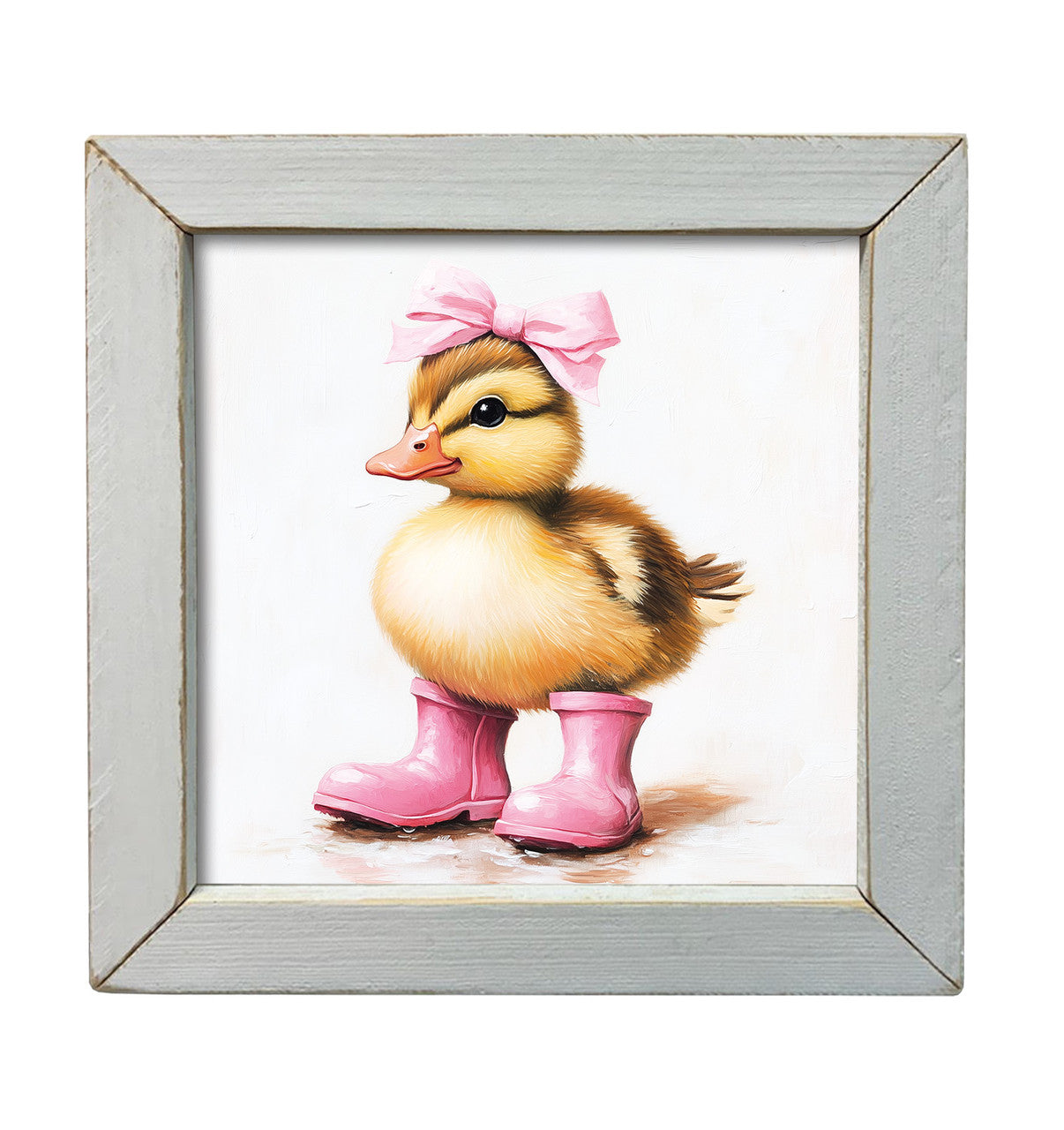 12" x 12" Pink Bow Duck Wall Art