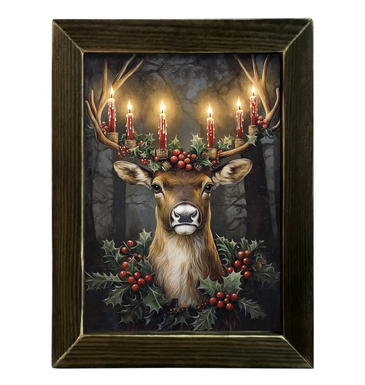 Christmas Carousel Collection - 12" x 16" Glowing Reindeer Wall Art