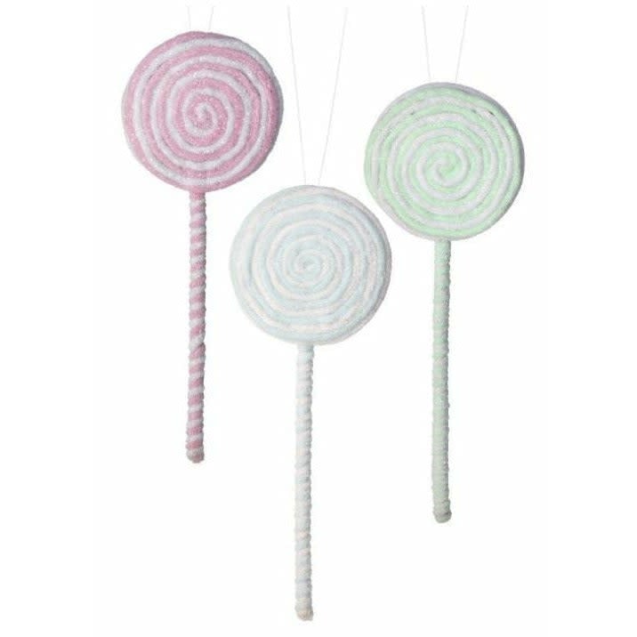 Santa's Sweet Shoppe Collection - 14" Frosted Pastel Lollipop Ornament
