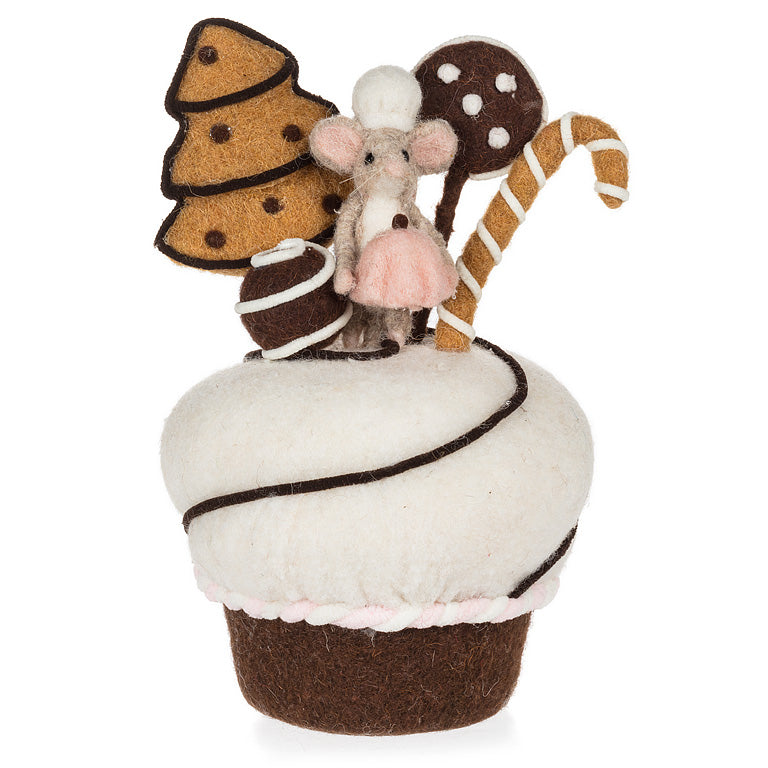 11" Gingerbread Christmas Cupcake Cookies Mouse