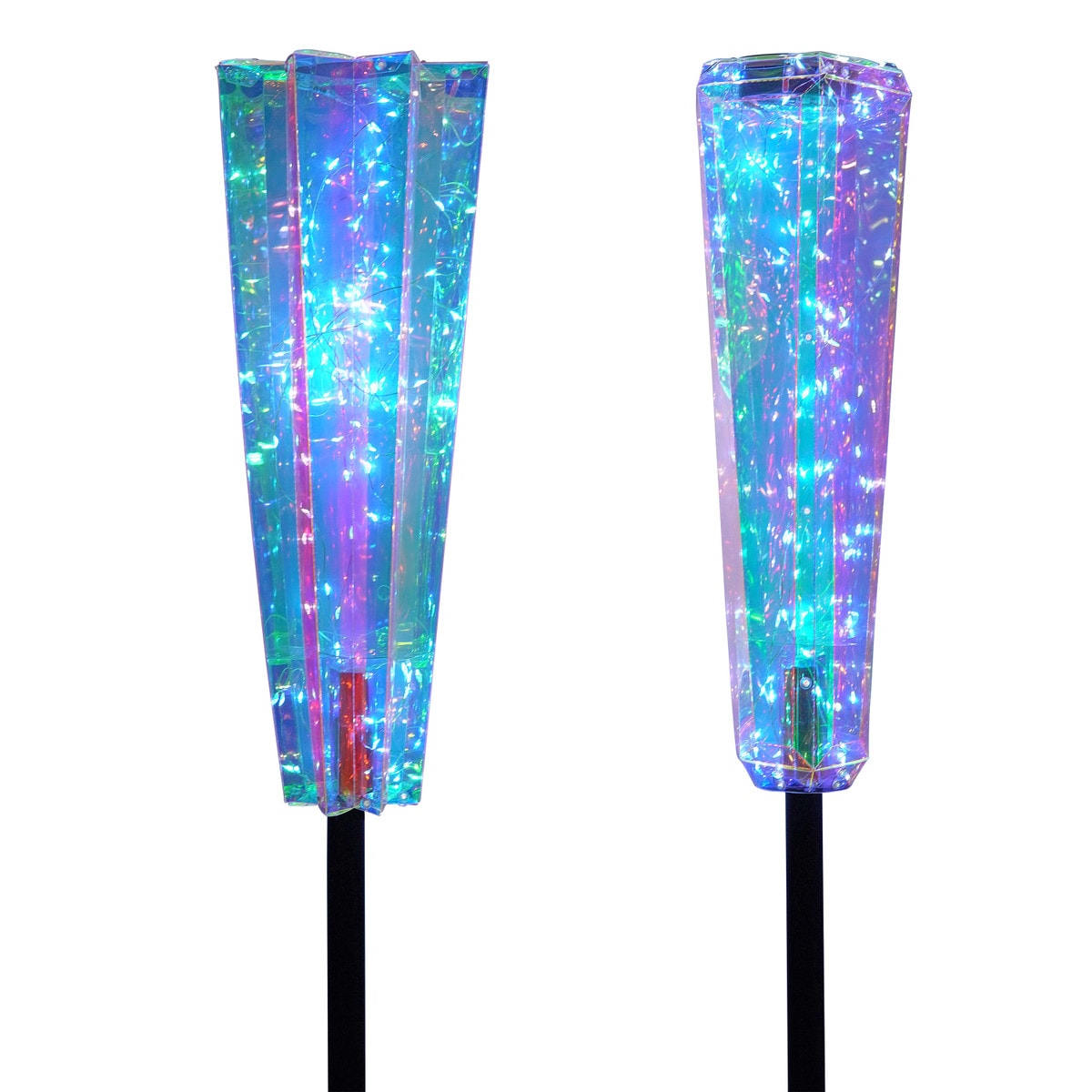 33.5"H Iridescent LED Solar Lighted Pathway Markers
