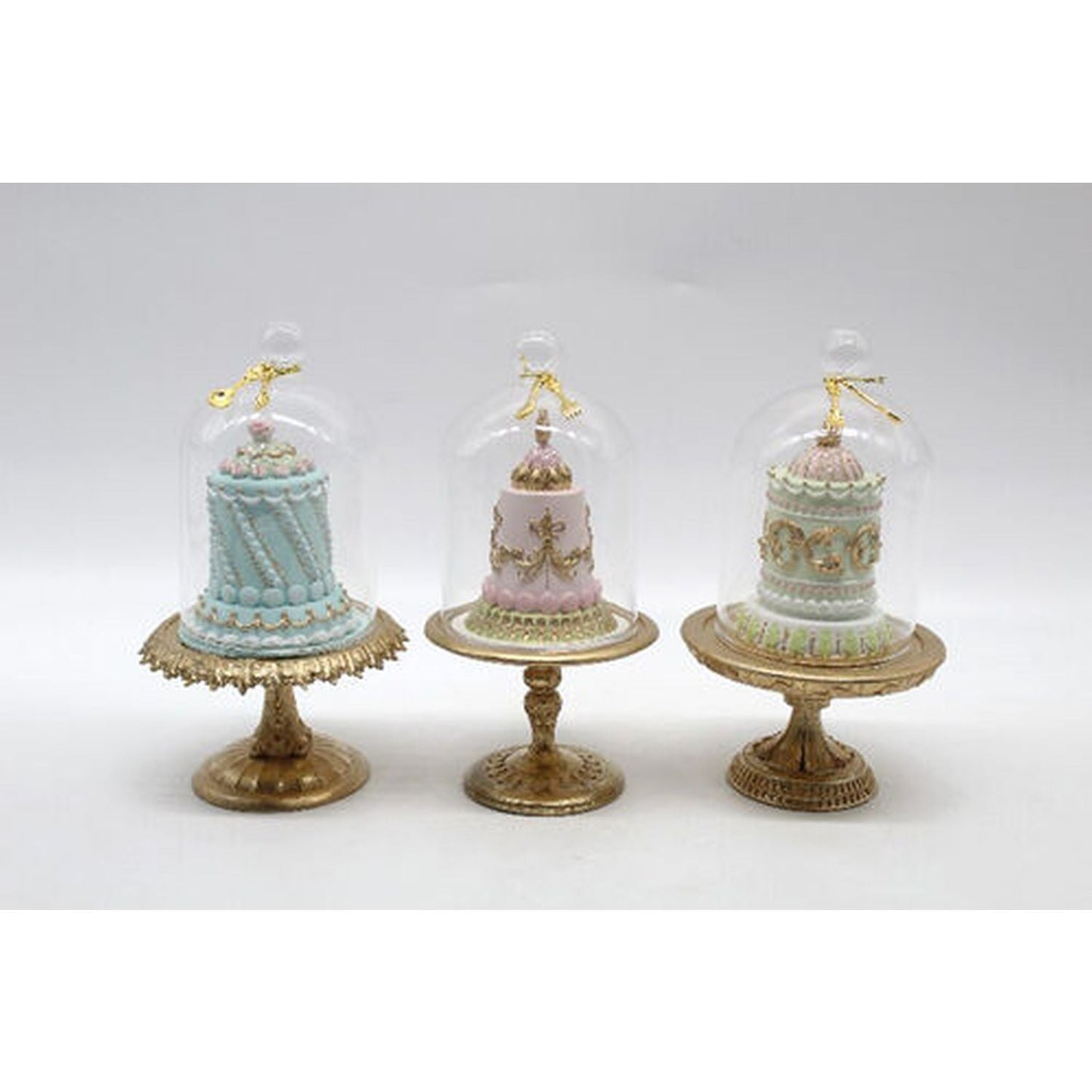 Santa's Sweet Shoppe Collection - 3 Assorted Cakes In Cloche.