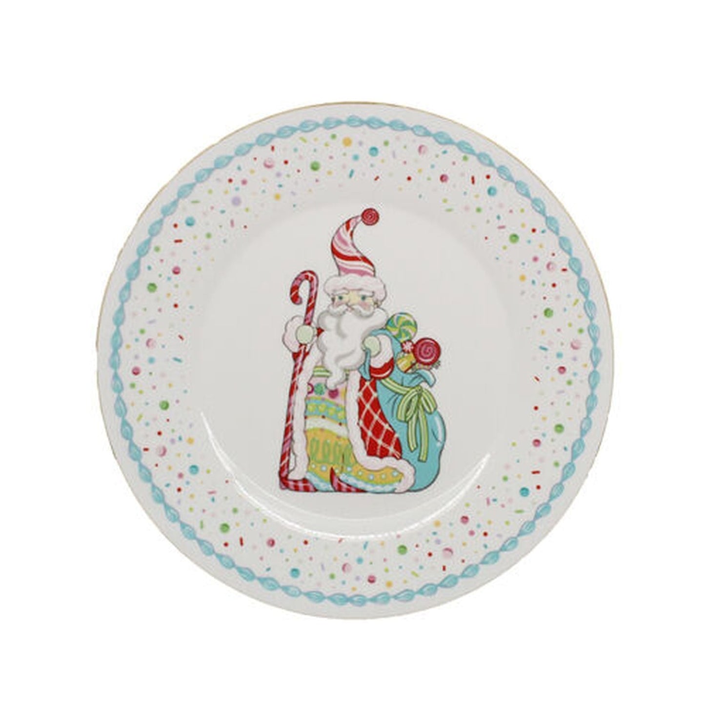 Santa's Sweet Shoppe Collection Candy Santa Dinner Plate