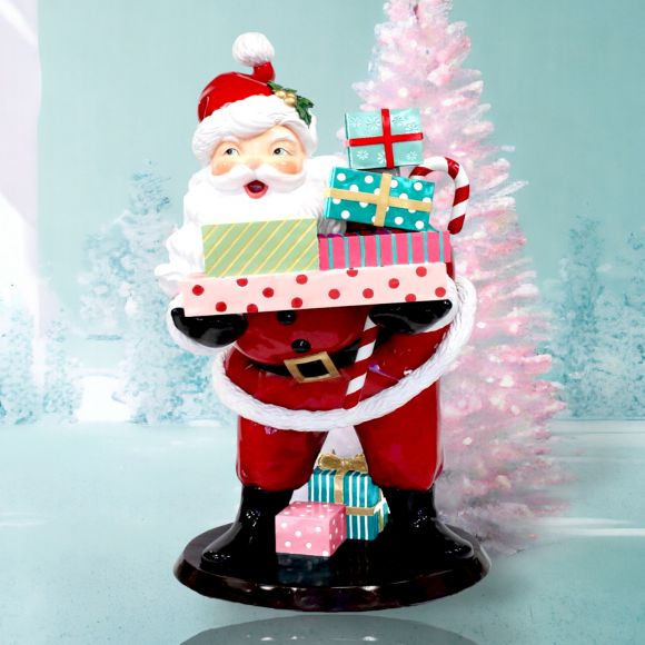 6 Ft Retro Santa with Gifts Display