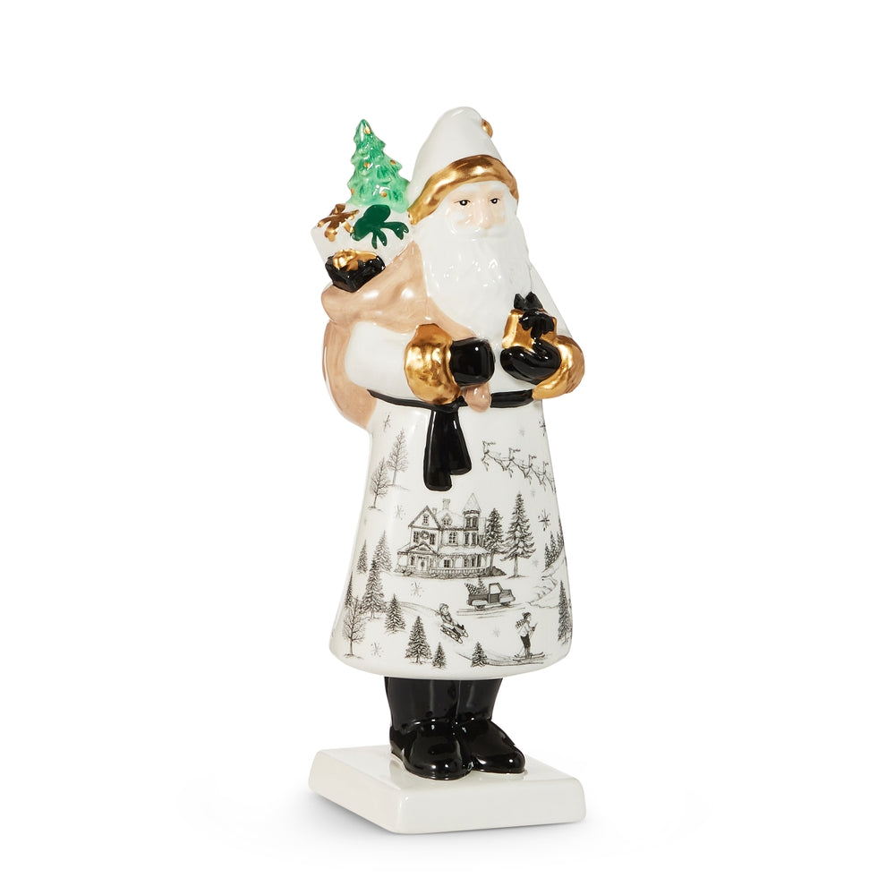 Royal Court Collection - 10" Black and Gold Santa with Gifts
