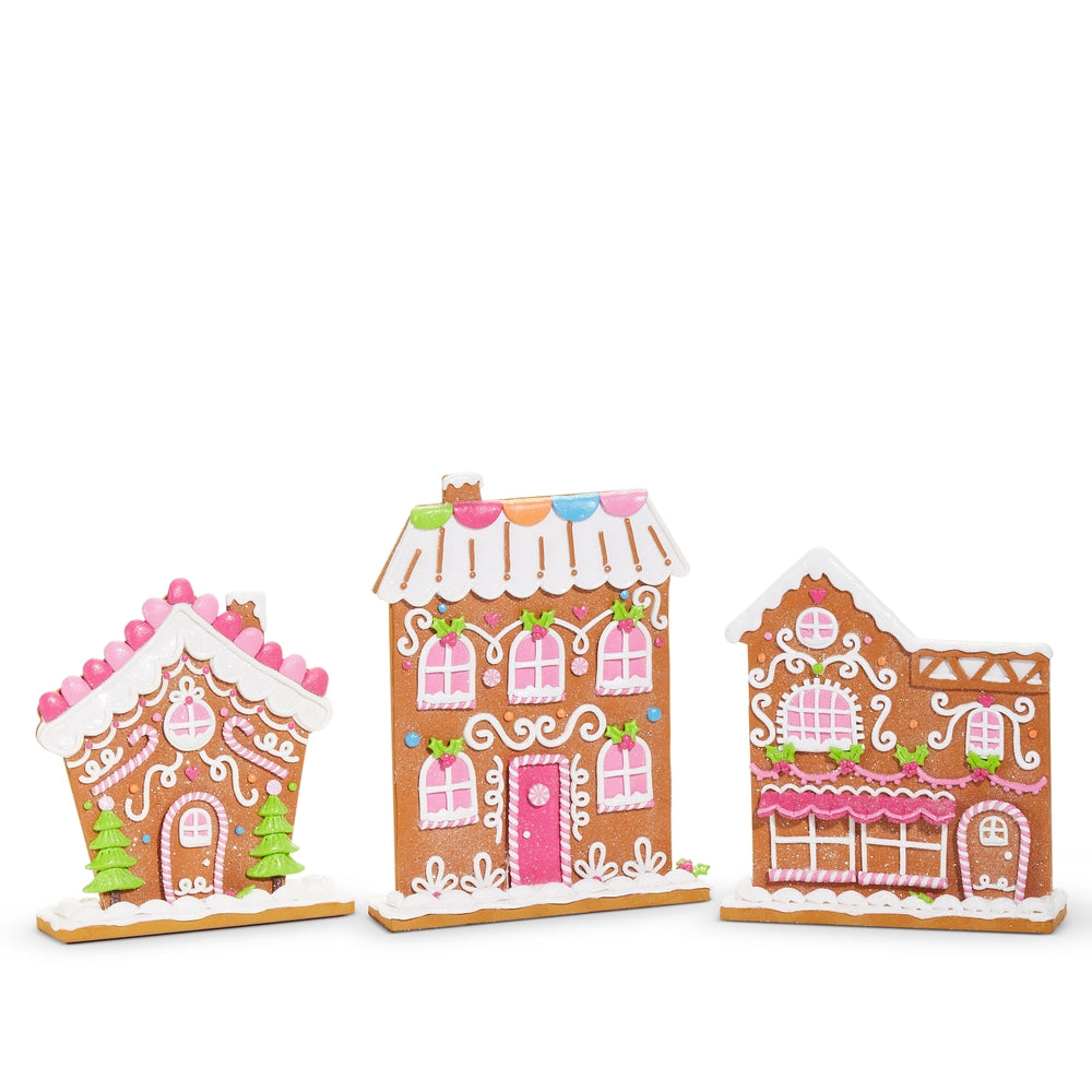 12" Bright Gingerbread Village Set