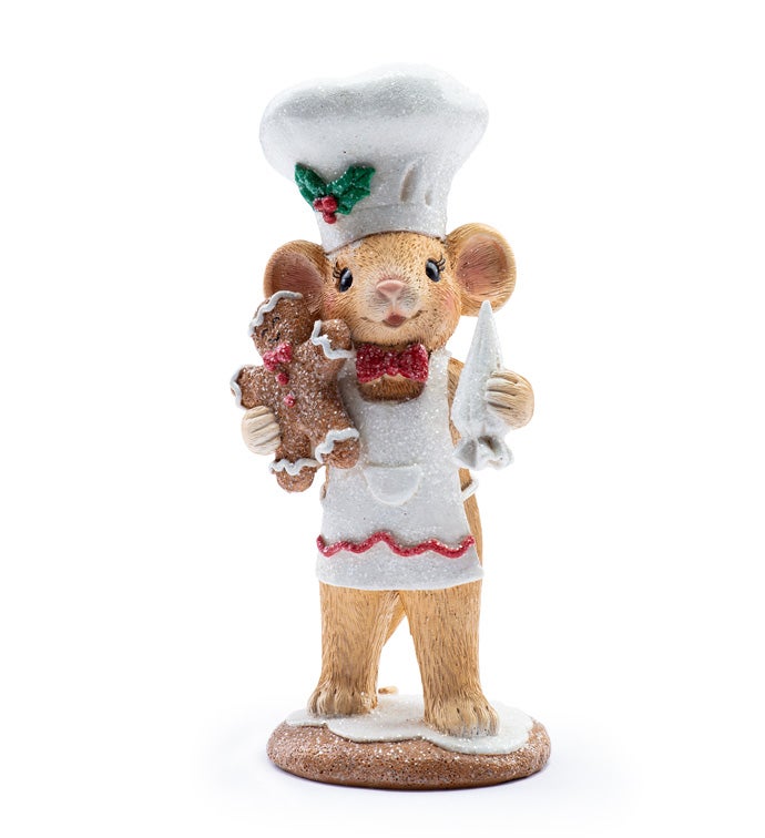 6.75" Mouse Chef with Gingerbread Man