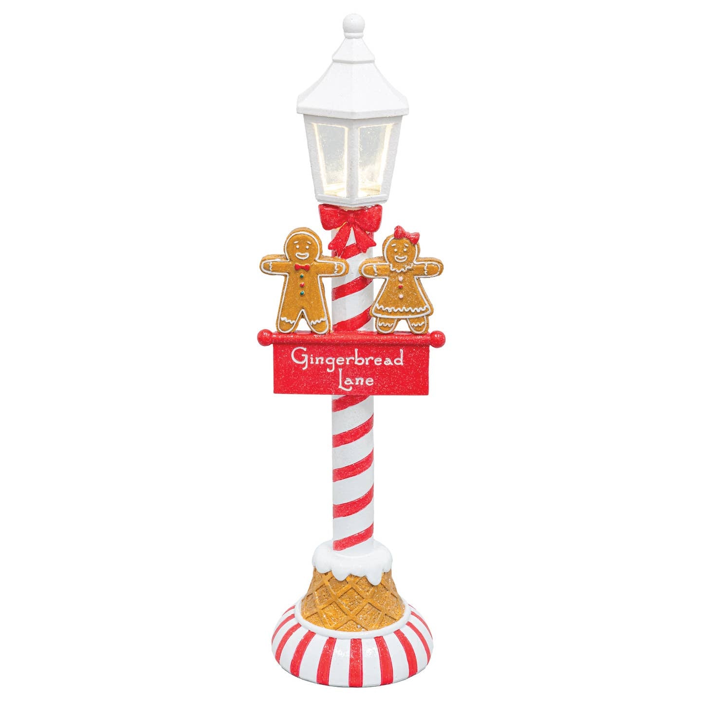 14" Candied Gingerbread Lamppost Tabletop
