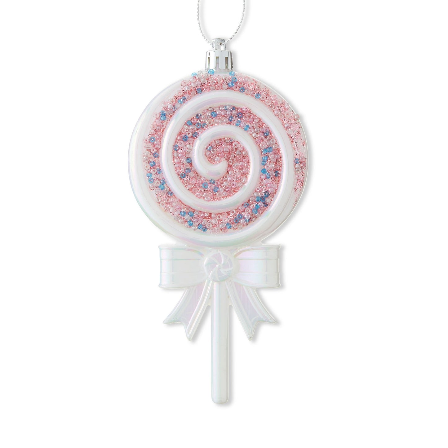 Santa's Sweet Shoppe Collection - 6" Pink Lollipop Sprinkles Ornament