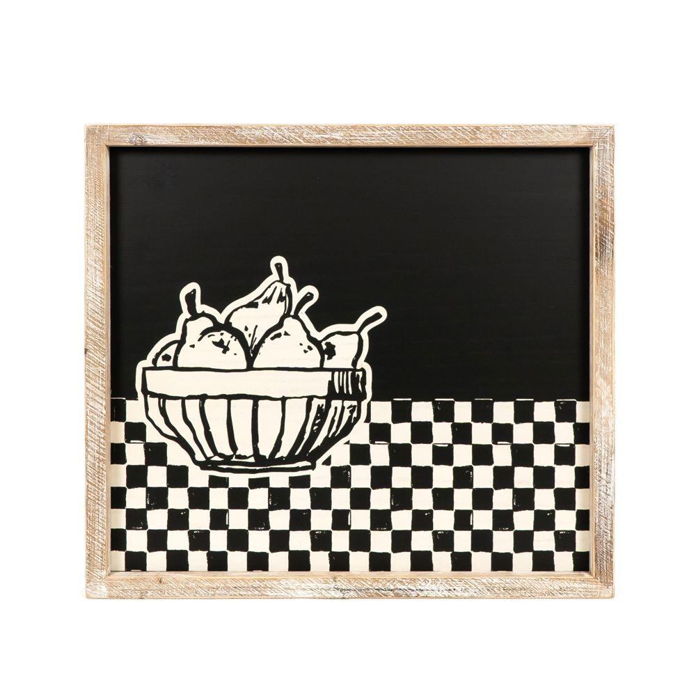 19"x17" Reversible Wood Frame Sign