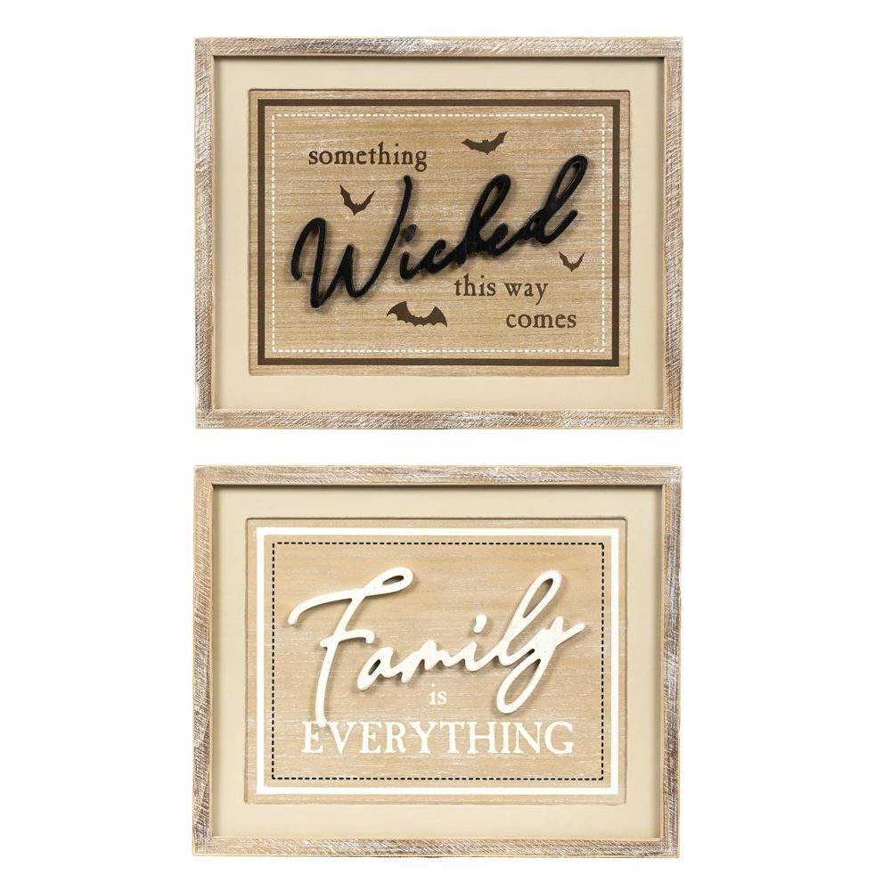 20x16 Reversible Wood Frame Sign (FAMILY/WICKED)