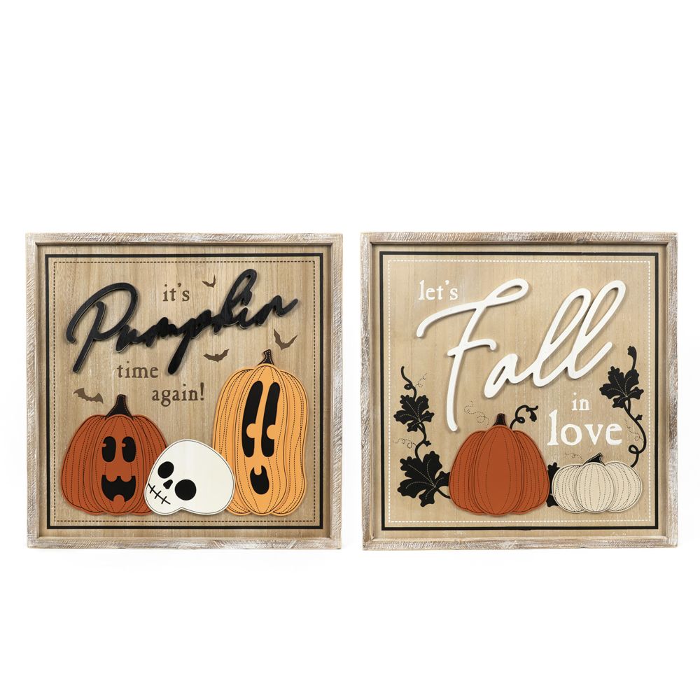 24x24 Reversible Wood Frame Sign (FALL/PUMPKIN)