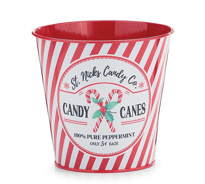 Santa's Sweet Shoppe Collection 4" CANDY CANE POT COVER