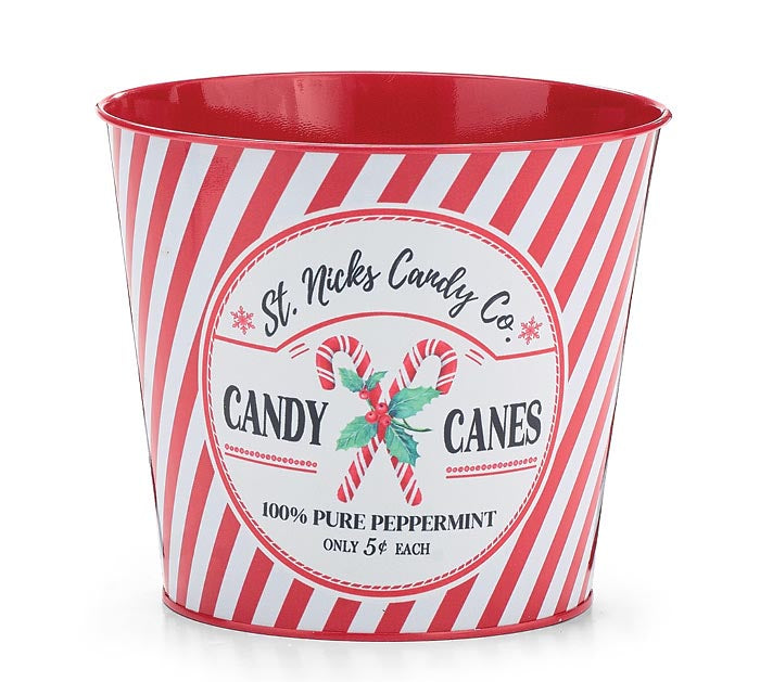Santa's Sweet Shoppe Collection - 6" CANDY CANE POT COVER