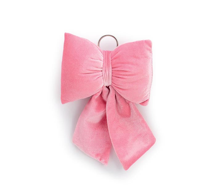 8.75" PINK PLUSH VELVET BOW