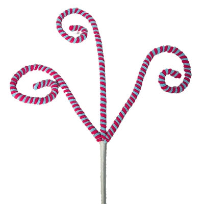 Chenille Curl Spray - Turq./Pink 25.5"