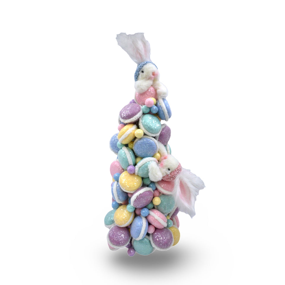 21" MACARON TREE WITH BUNNIES
