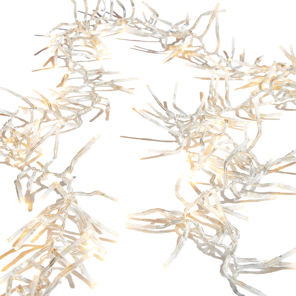 Christmas Carousel Collection - 19.6' Cluster Lights - Clear Wire 600 White Lights With Remote