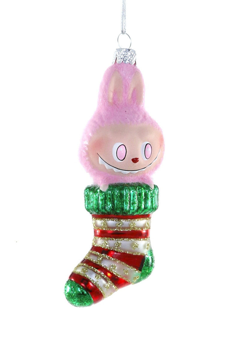 Santa's Sweet Shoppe Collection - 4.75" MONSTER STOCKING GLASS ORNAMENT