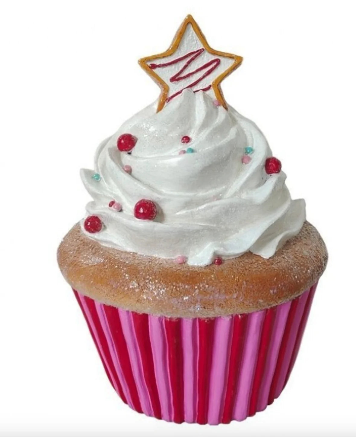 Santa's Sweet Shoppe Collection 25" RESIN PINKMAS CUPCAKE