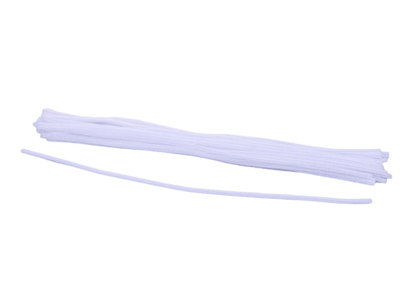 20"L X 6MM CHENILLE STEMS-White