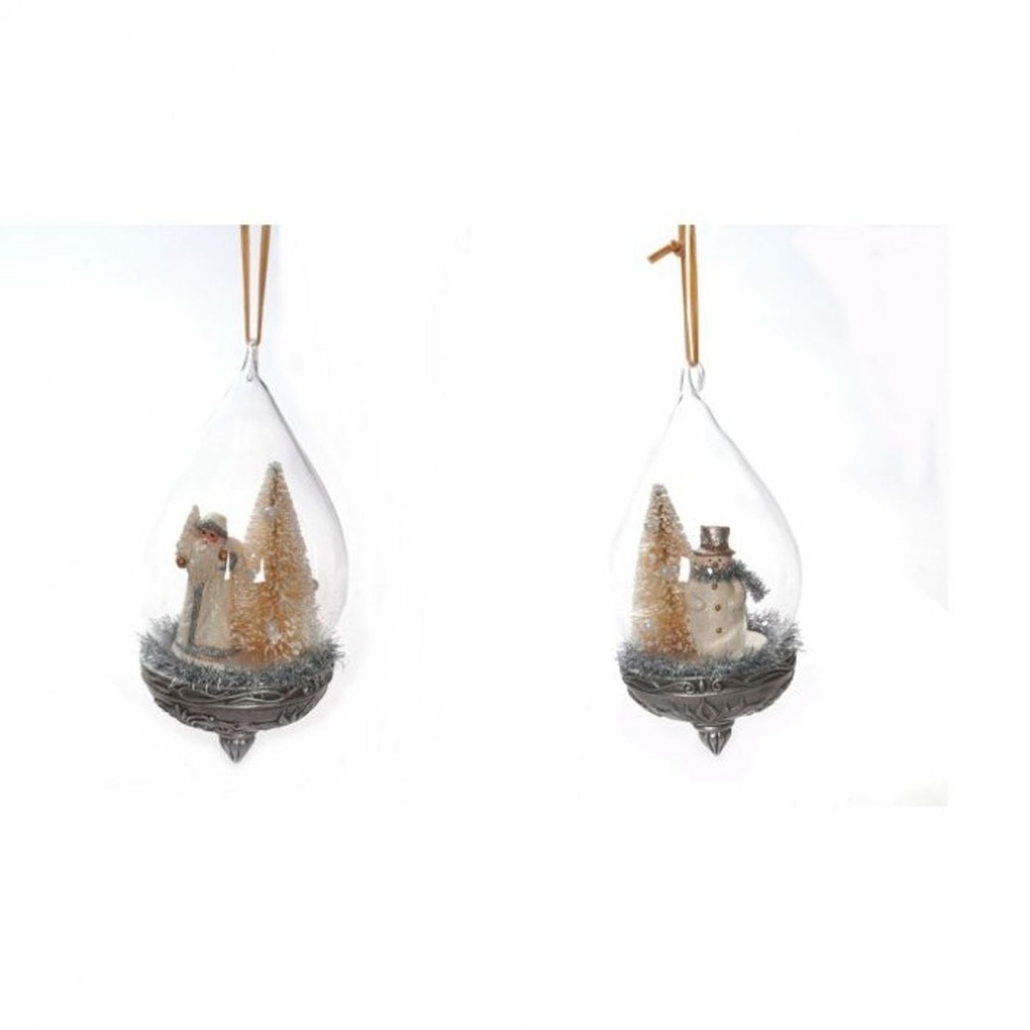 Regency 7" Resin Santa/Snowman Cloche Ornament, Set Of 2, Assortment