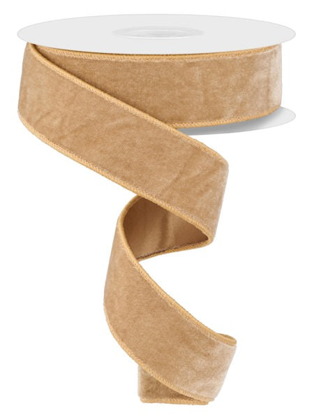 1.5"X10YD DELUXE VELVET/SATIN BACKING TAUPE