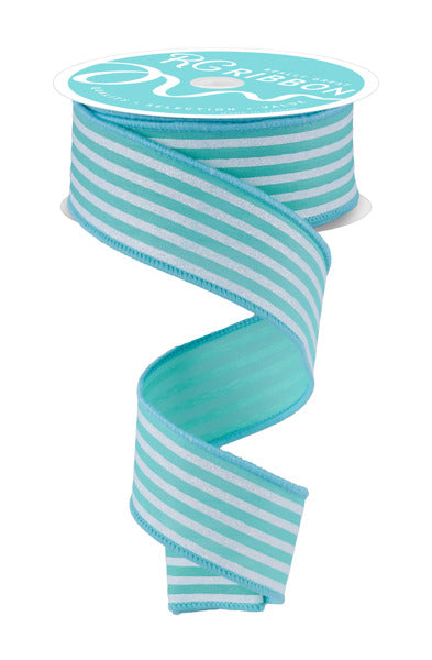 1.5"X10YD GLITTER VERTICAL STRIPE MINT GREEN/WHITE