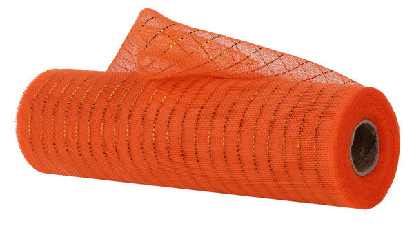 10.25"X10YD FINE WEAVE METALLIC MESH ORANGE W/COPPER FOIL