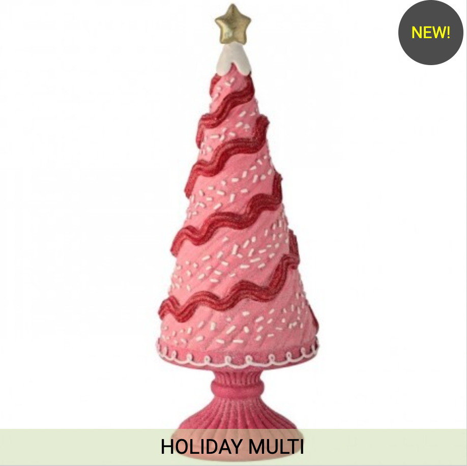 Santa's Sweet Shoppe Collection 12.5" RESIN SWEETS TREE ON PEDESTAL