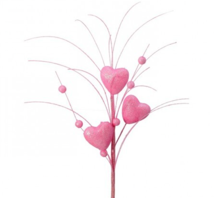 Cupid's Valentine 13" GLITTER HEART W/RAIN SPRAY