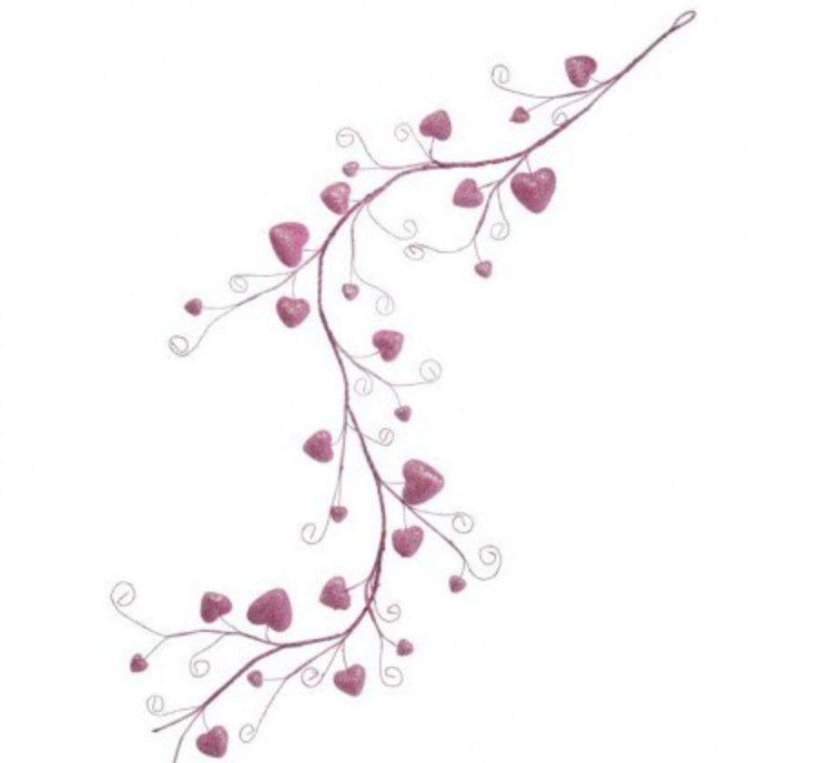 Cupid's Valentine 48" GLITTER HEART GARLAND