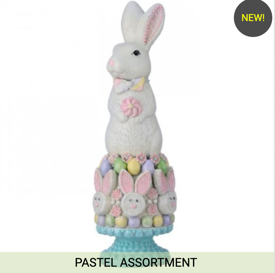 13" RESIN SUGARED CAKE W/ BUNNY