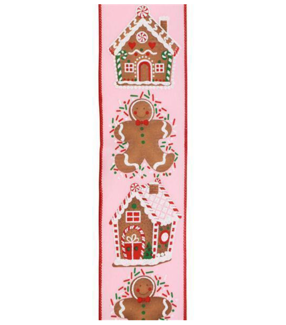 2.5"X10YD GINGERBREAD MAN AND HOUSE RIBBON