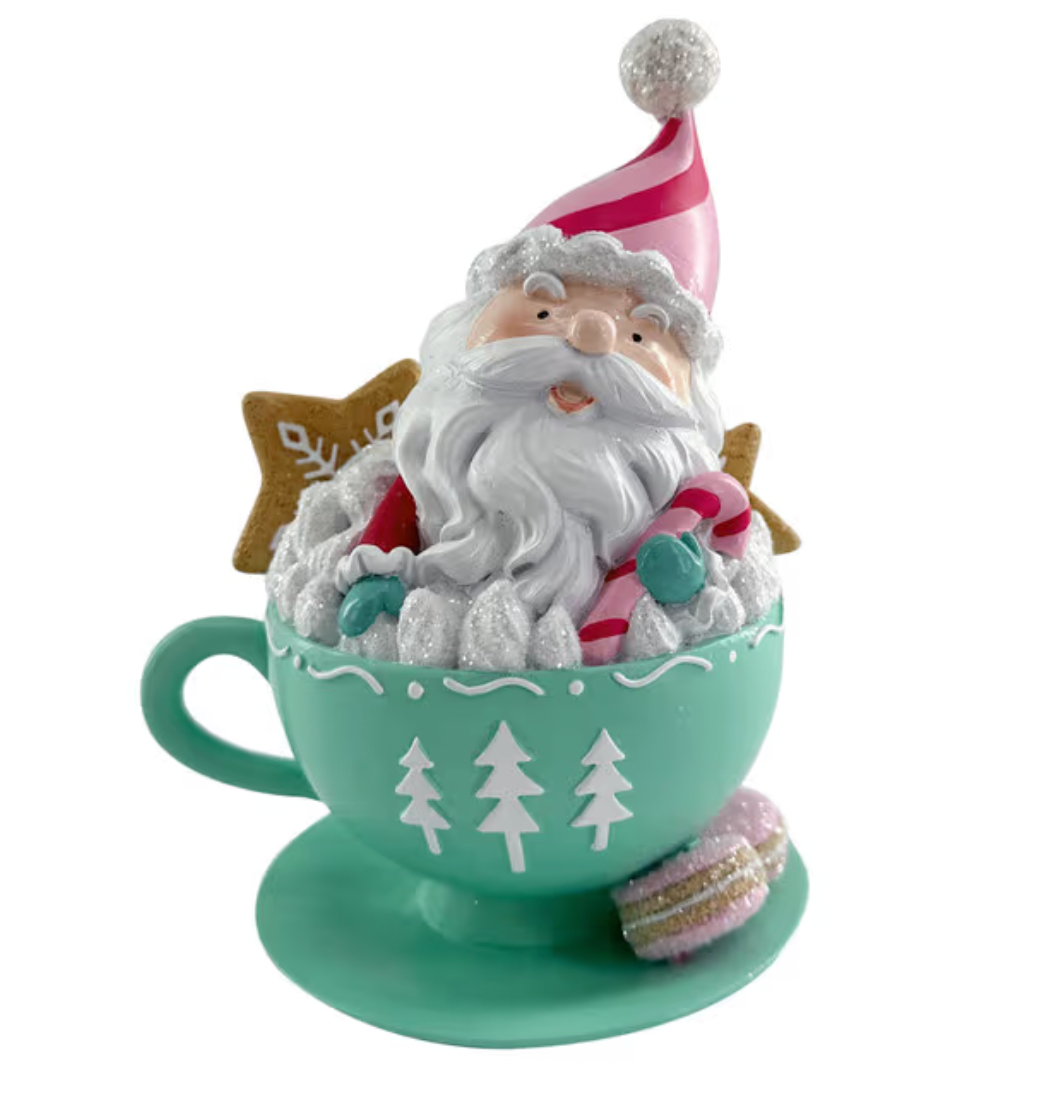 Santa's Sweet Shoppe Collection - 6.5" Santa in Mint Mug