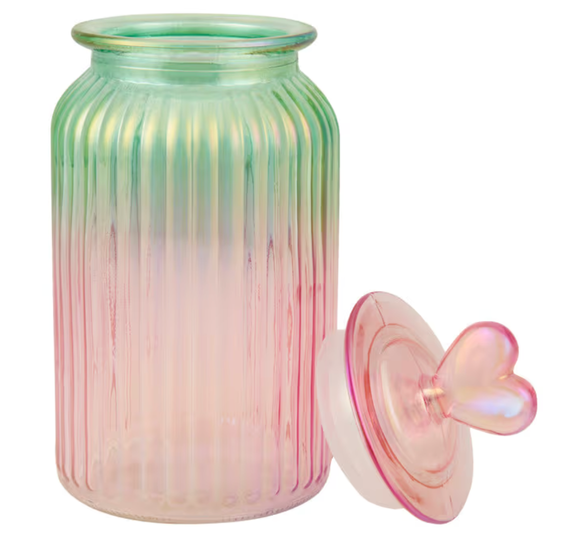 9.5" Luxe Glass Ombre Iridescent Canister
