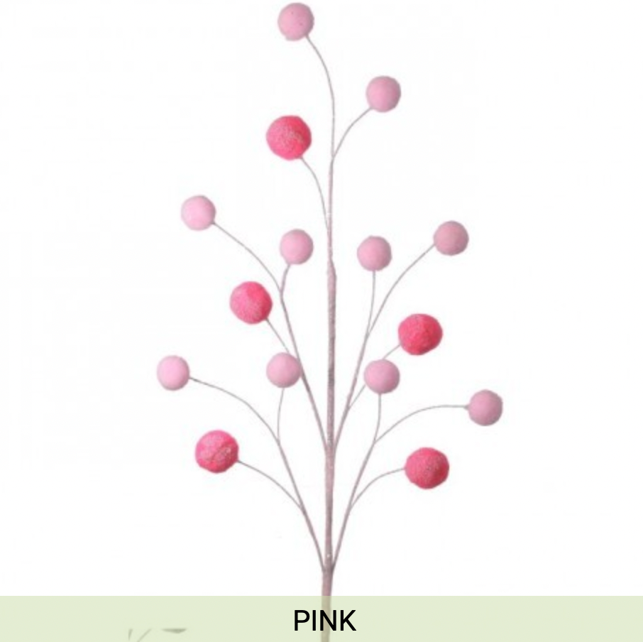 Santa's Sweet Shoppe Collection - 24" GLITTER POMPOM SPRAY