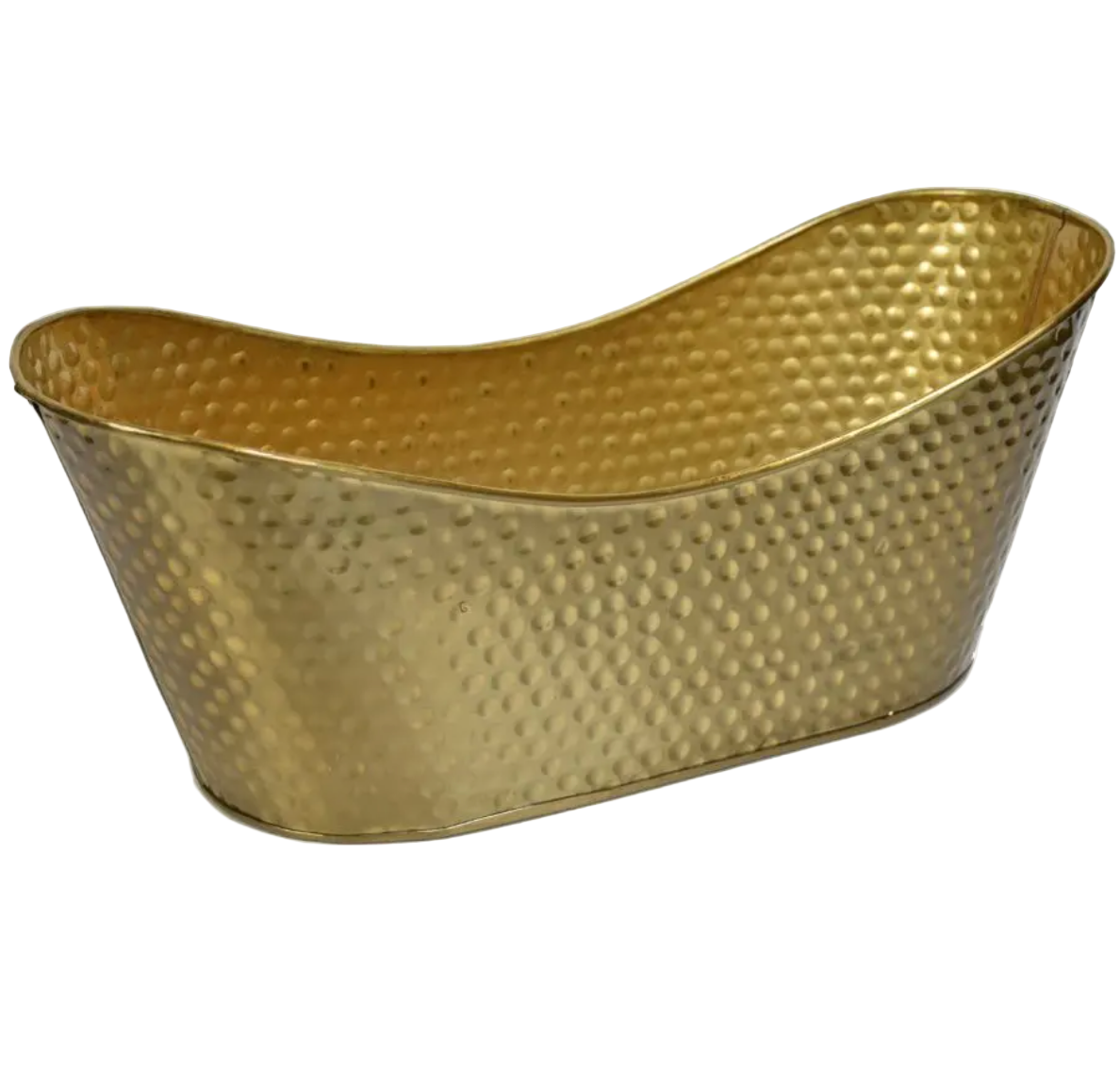 Christmas Carousel Collection - 15" Gold Tin Basket