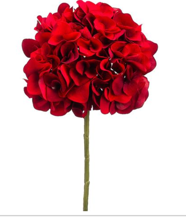 18" Red Velvet Hydrangea Spray