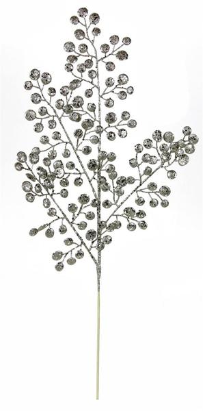 33"L GLITTER ROUND LEAF SPRAY CHAMPAGNE