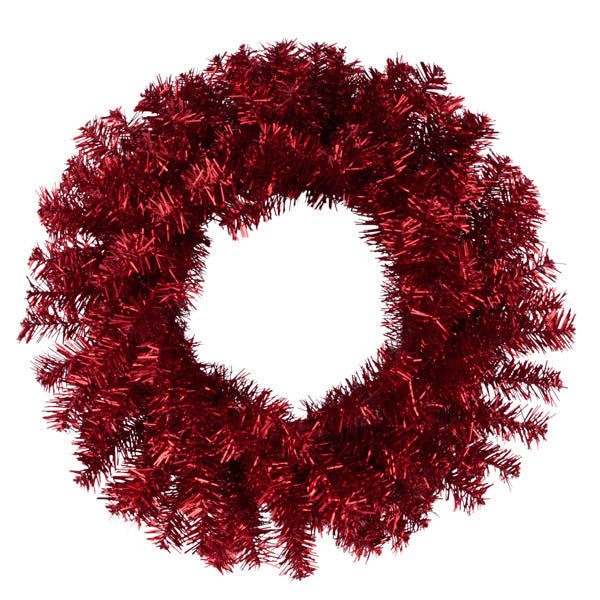20" METALLIC WREATH RED