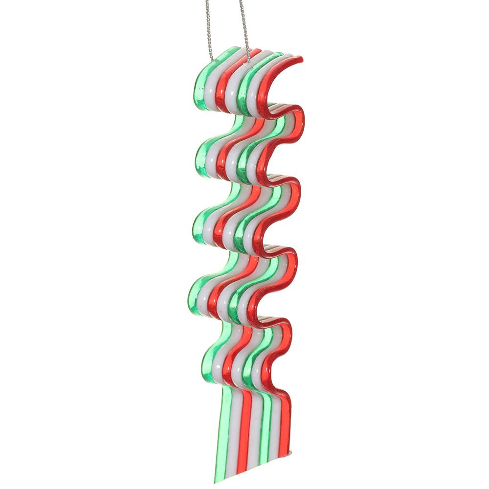 Christmas Carousel Collection - 5.5" Swirl Candy Ornament Red Green