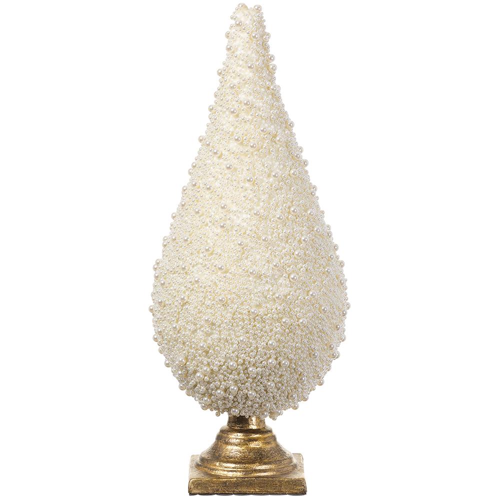 Royal Court Collection - 21" Pearl Teardrop Topiary With Stand Pearl