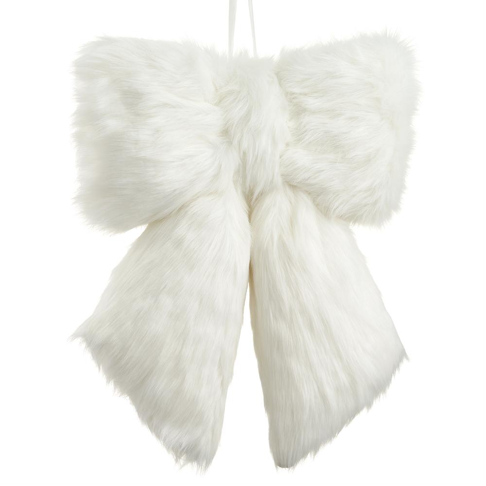Royal Court Collection - 22.5" Fur Bow - White