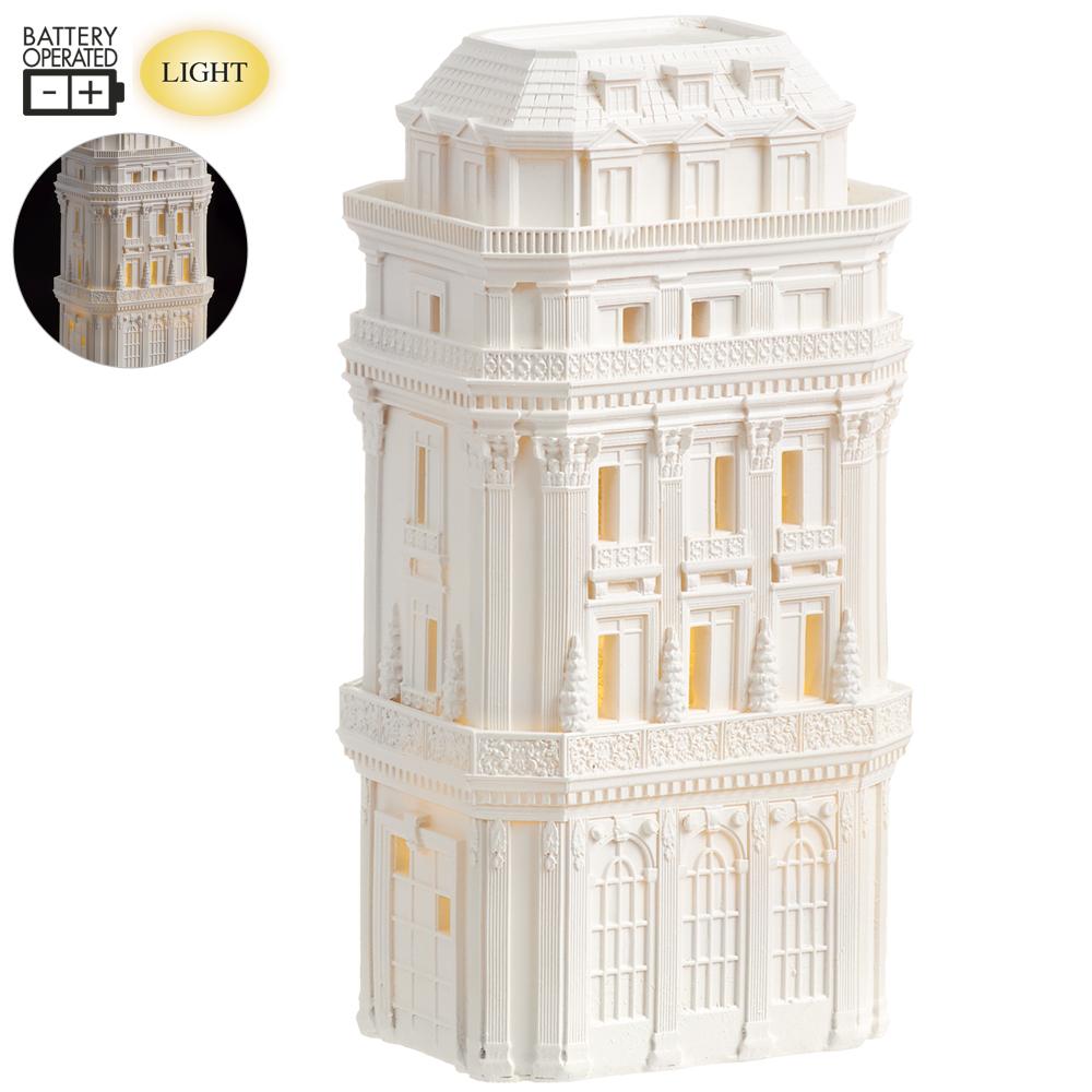Royal Court Collection - 9" Battery Operated Fifth Avenue Masion With Light