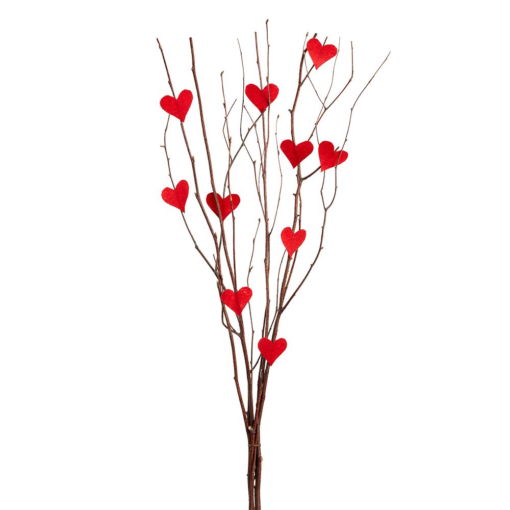 Cupid's Valentine 29.5" Heart Twig Bundle Red