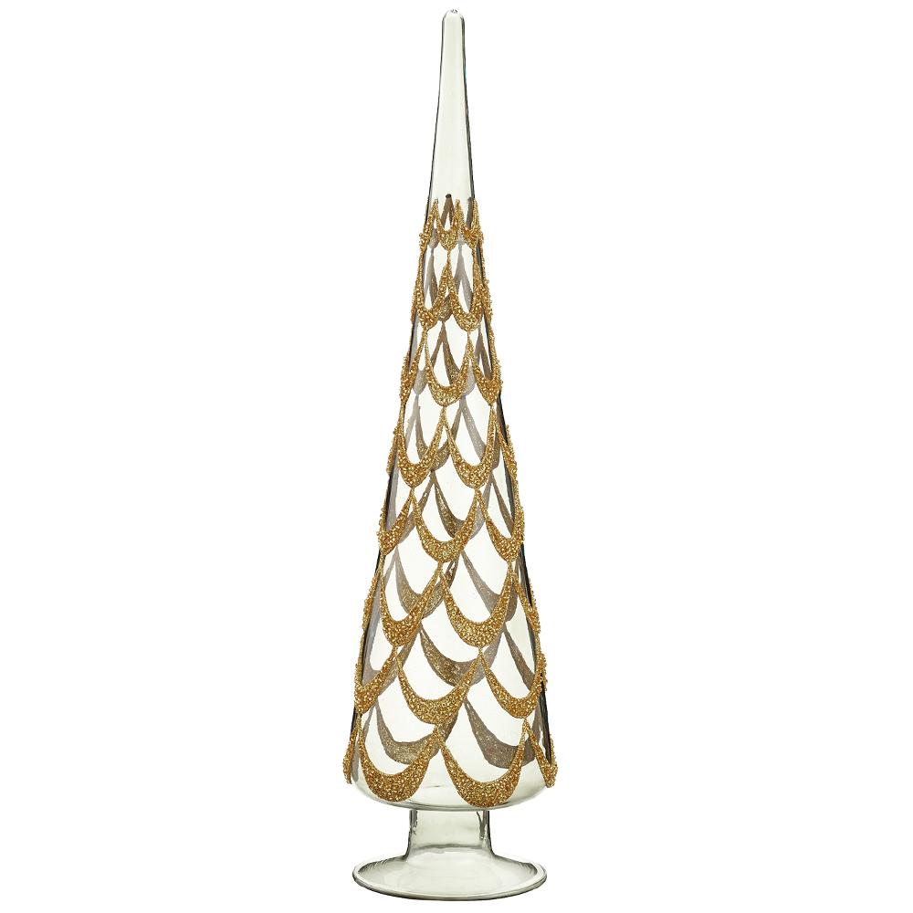 Royal Court Collection - 17.5" Glittered Beaded Glass Finial Table Top